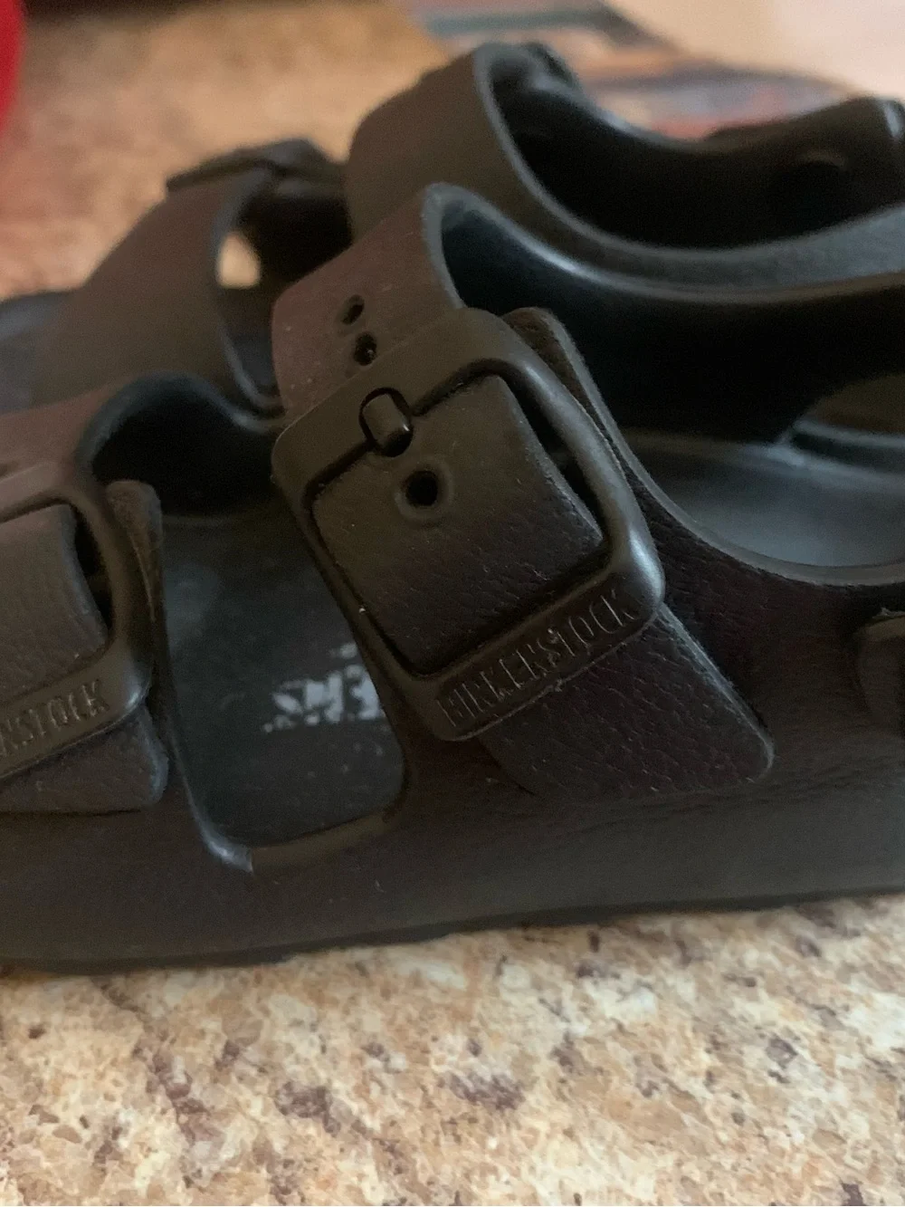 Birkenstock Kids Black Dual Strap Buckle Sandals